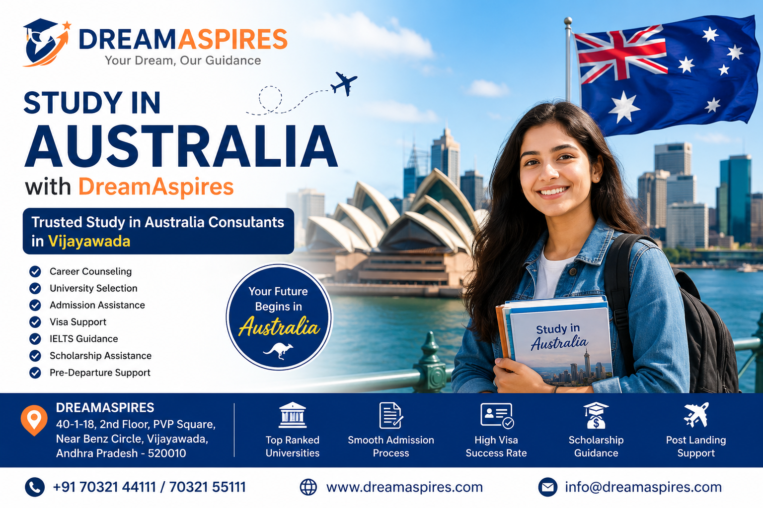 Study in Australia Consultants in Vijayawada – Choose DreamAspires for Your Overseas Education Journey