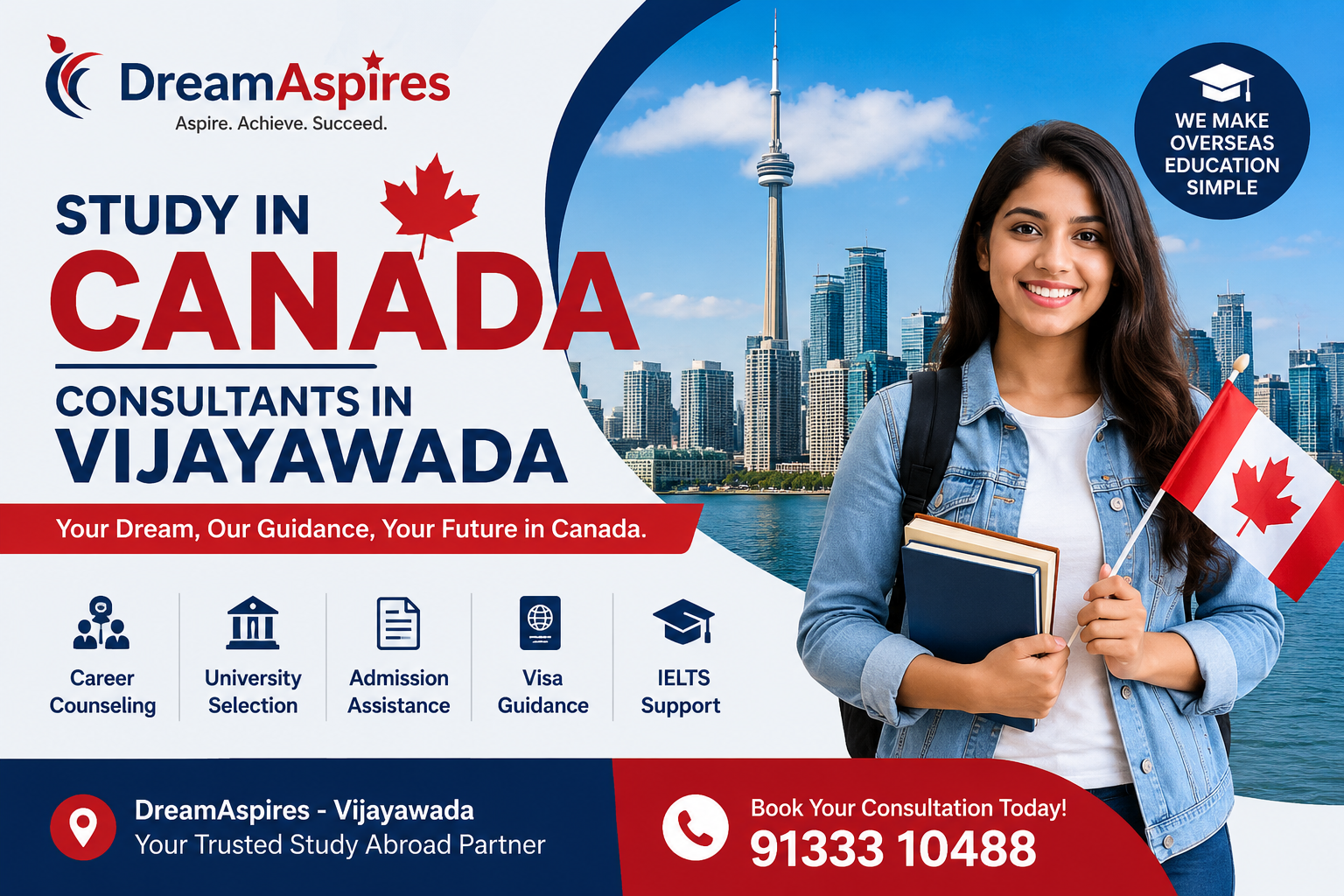 Study in Canada Consultants in Vijayawada – Why DreamAspires is the Right Choice for Your Overseas Education